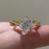 10K 14K 18K Yellow Gold 2CT Princess Cut Lab Grown Diamond Ring