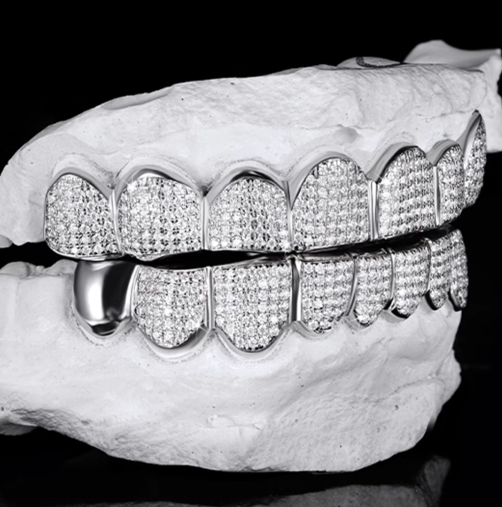 10 on 10 Moissanite Diamond Grillz 14K Gold