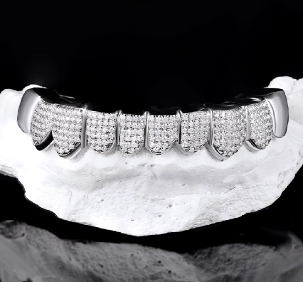 10 on 10 Moissanite Diamond Grillz 14K Gold