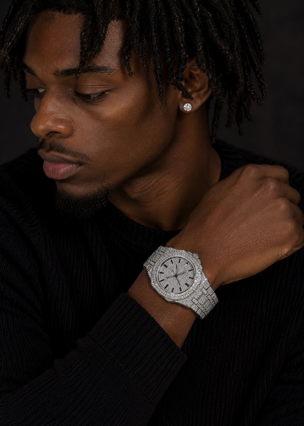 Moissanite Diamond Iced Out Buss Down Watch For Men