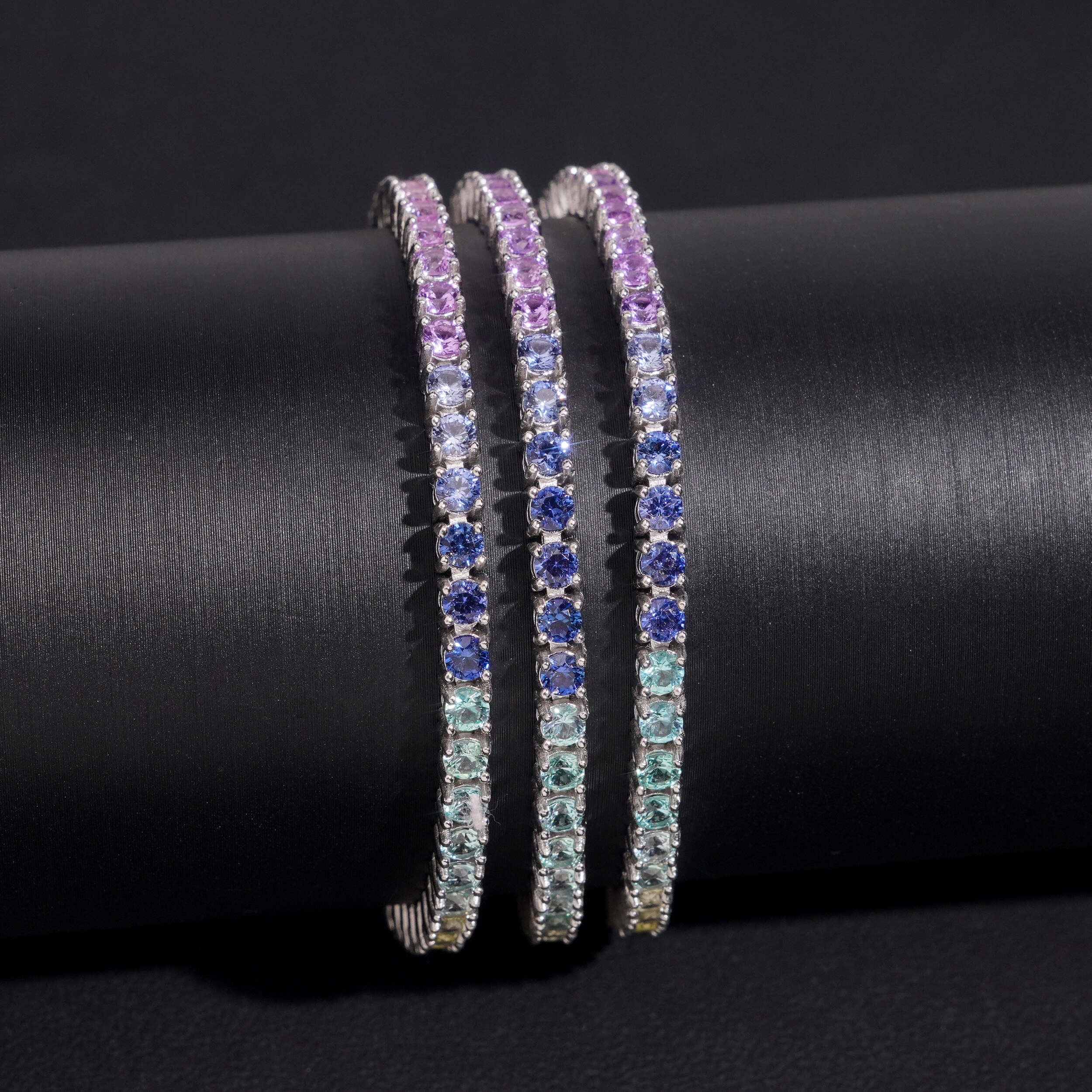 Valentines Gift Jewelry 3MM Lab Gemstone 3MM Tennis Bracelet