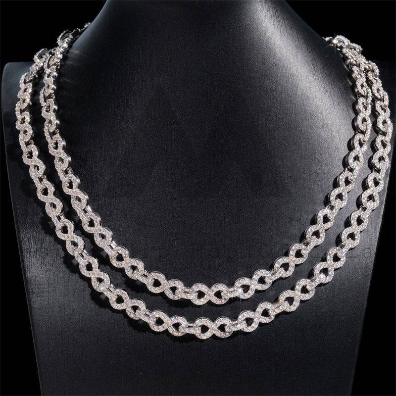 10MM Iced Out Diamond Infinity Link Chain 14K Gold