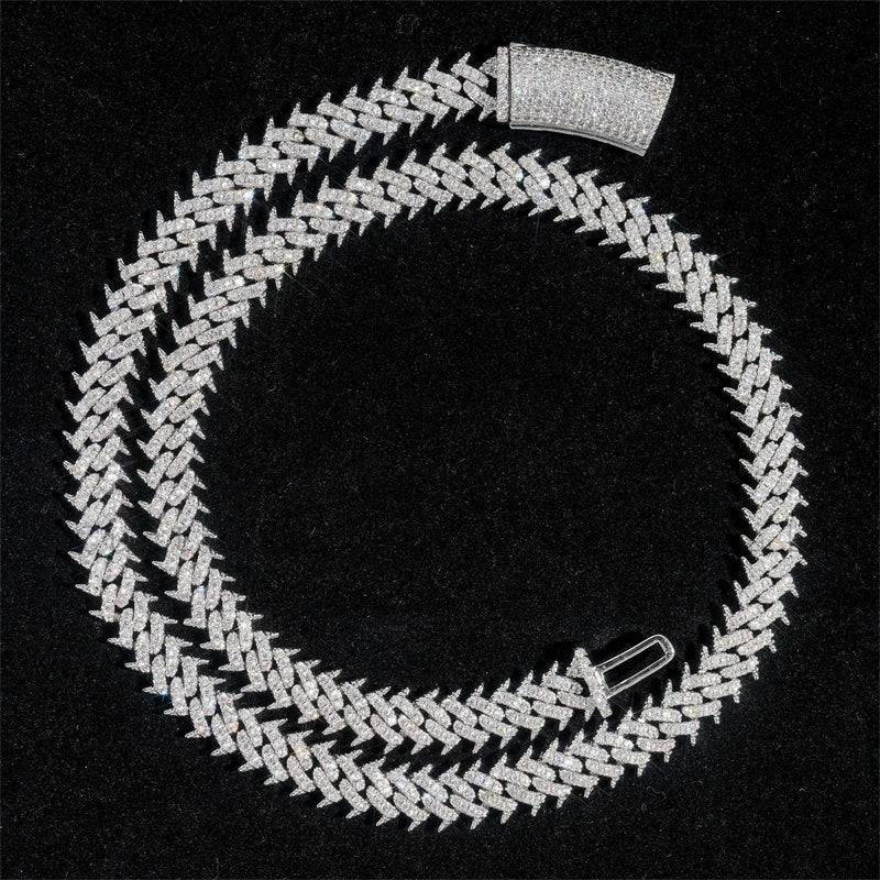 10MM Moissanite Cuban Link Chain 10K Gold