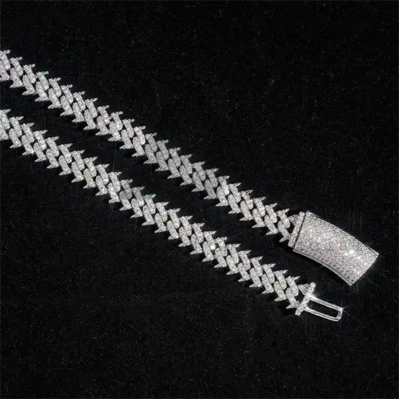 10MM Moissanite Cuban Link Chain 10K Gold