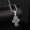 Moissanite Jade Ankh Cross Pendant Match 10MM Cuban Necklace