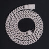 12mm Mosaic-Set Diamond Cuban Link Chain 14K Gold