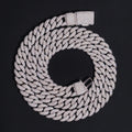 12mm Mosaic-Set Diamond Cuban Link Chain 14K Gold