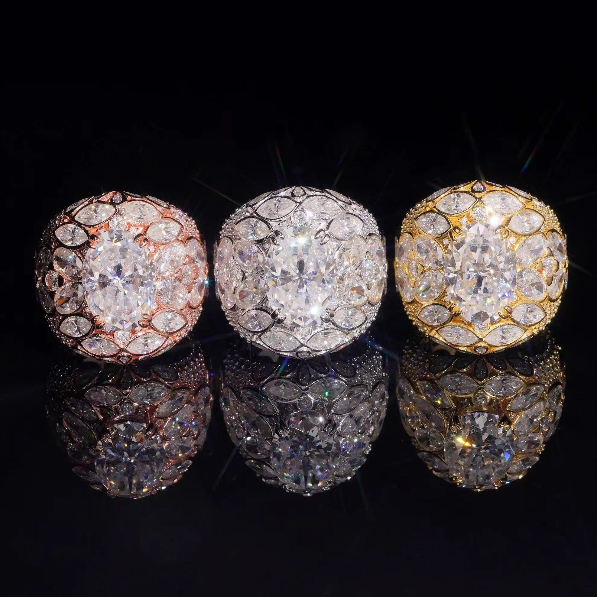 New Arrival Moissanite Men Ring Fancy Cut