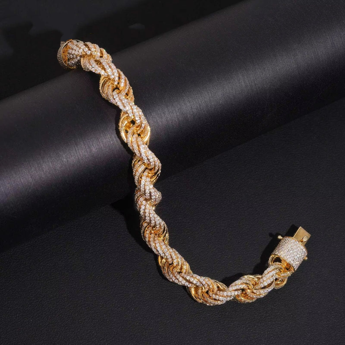10MM Iced Out Moissanite Diamond Rope Bracelet