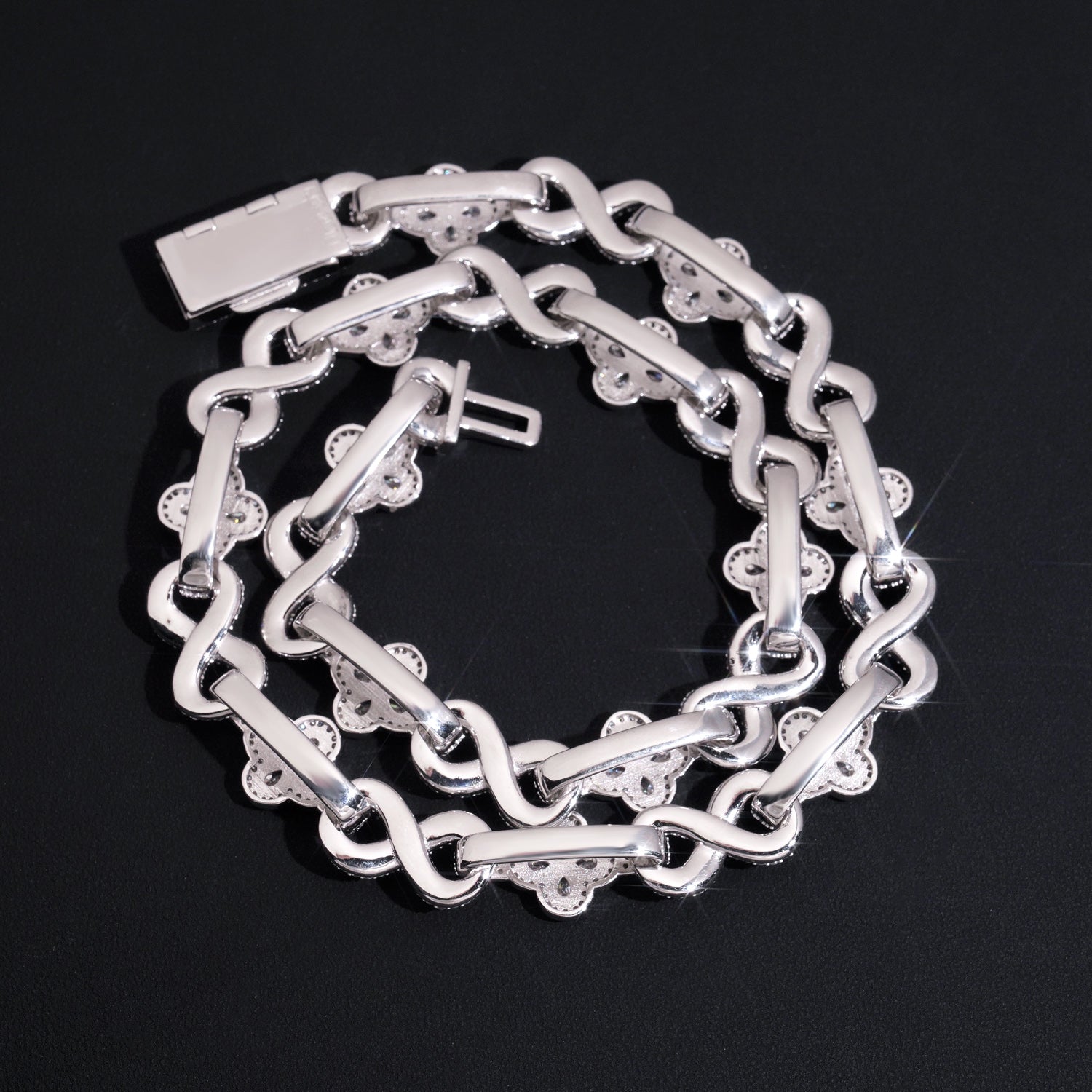 13MM Diamond Infinity Link Chain 14K Gold