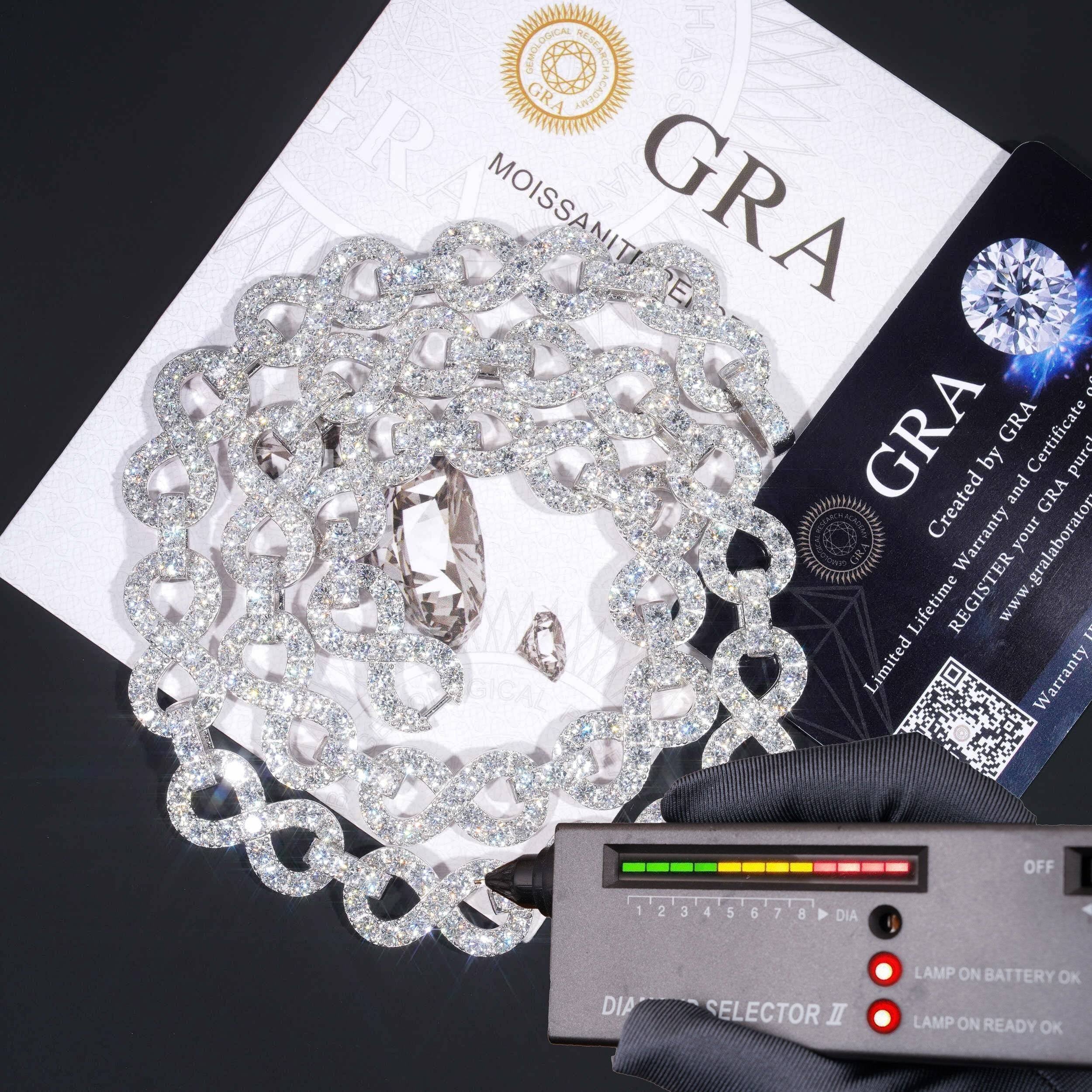 13MM Iced Out Moissanite Infinity Link Chain 10K Gold