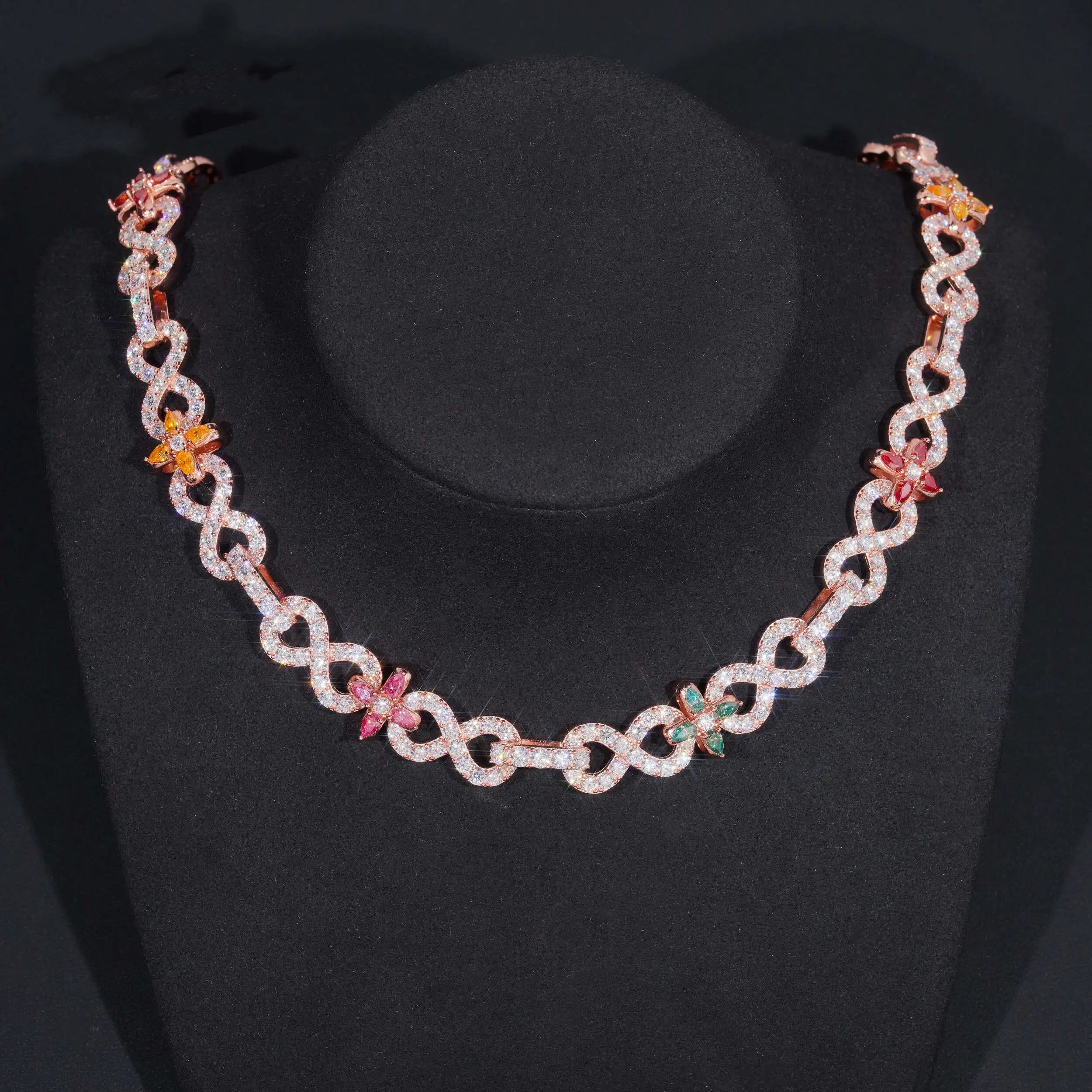 13MM Moissanite Infinity Link Chain 10K Gold