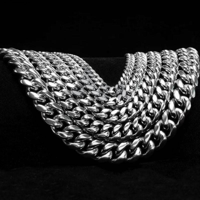 14MM Moissanite Stainless Steel Chain 10K Gold