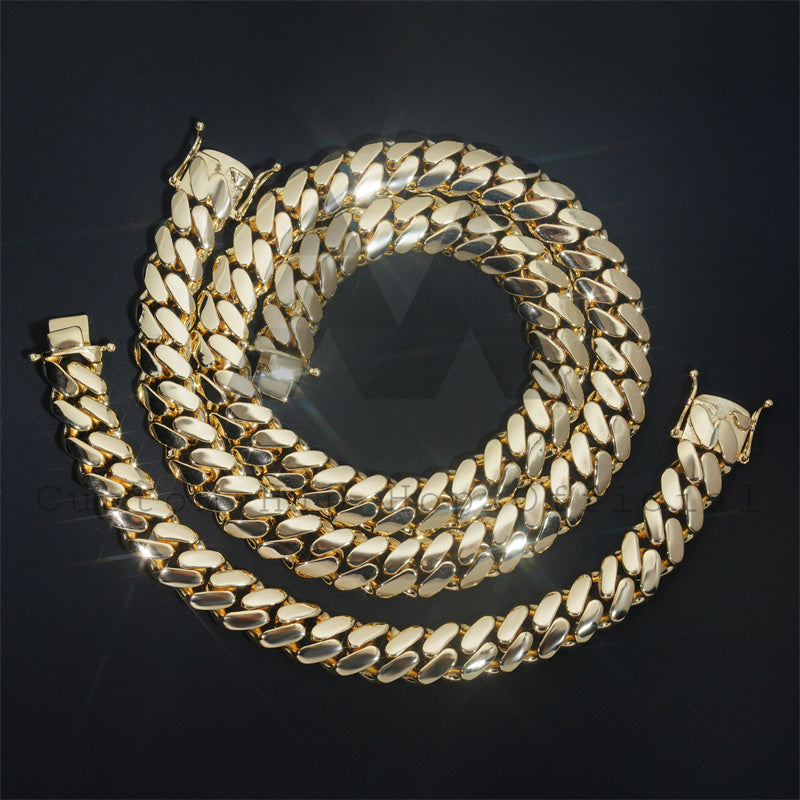 15MM Cuban Link Chain 14K Yellow Gold