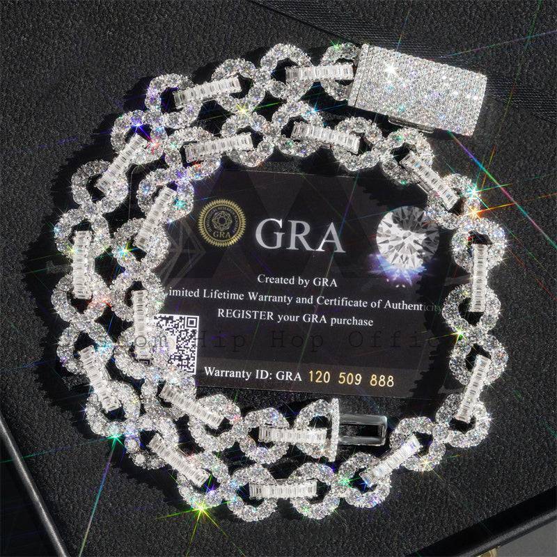 15MM Iced Out Moissanite Infinity Link Chain 10K Gold