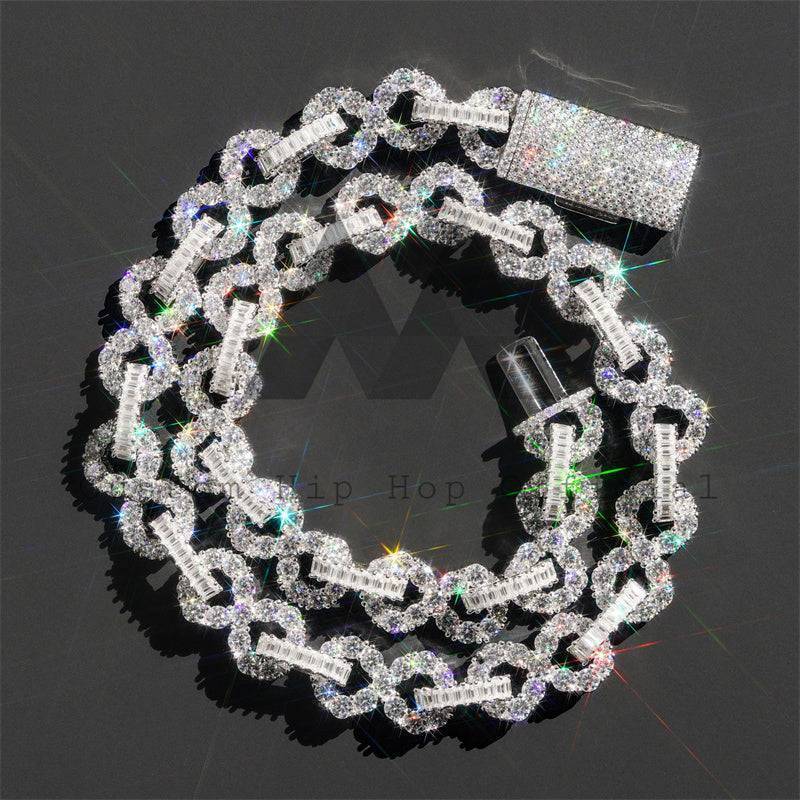 15MM Iced Out Moissanite Infinity Link Chain 10K Gold
