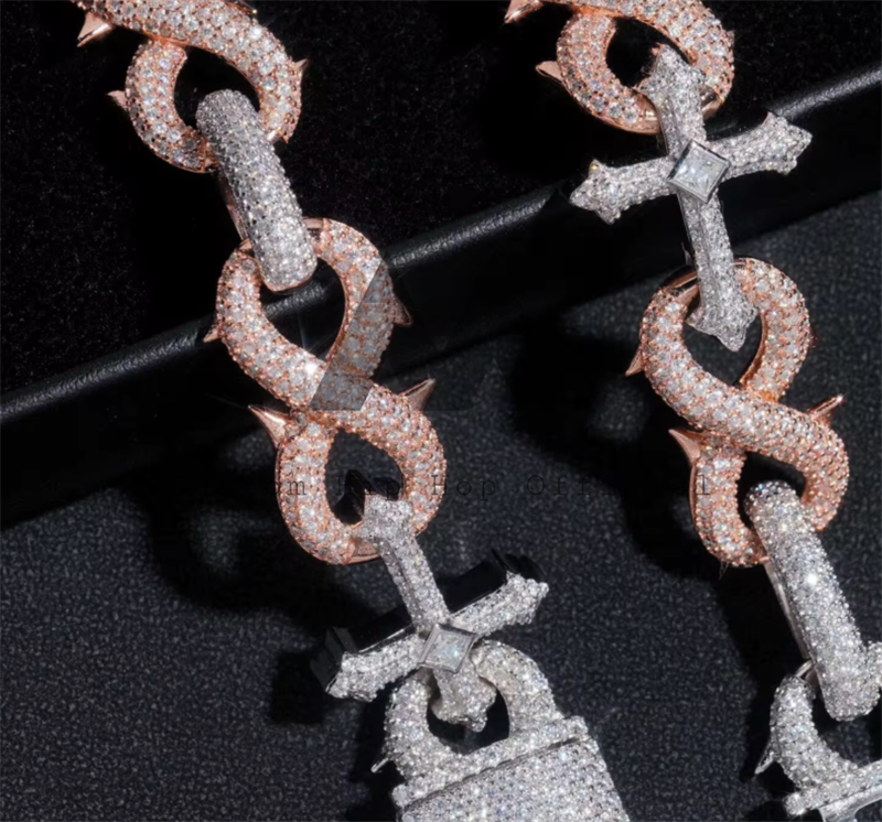 15MM Moissanite Infinity Link Chain 14K Gold