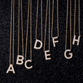 18k Solid Gold 26 Initial Letter Lab Grown Diamond Necklace