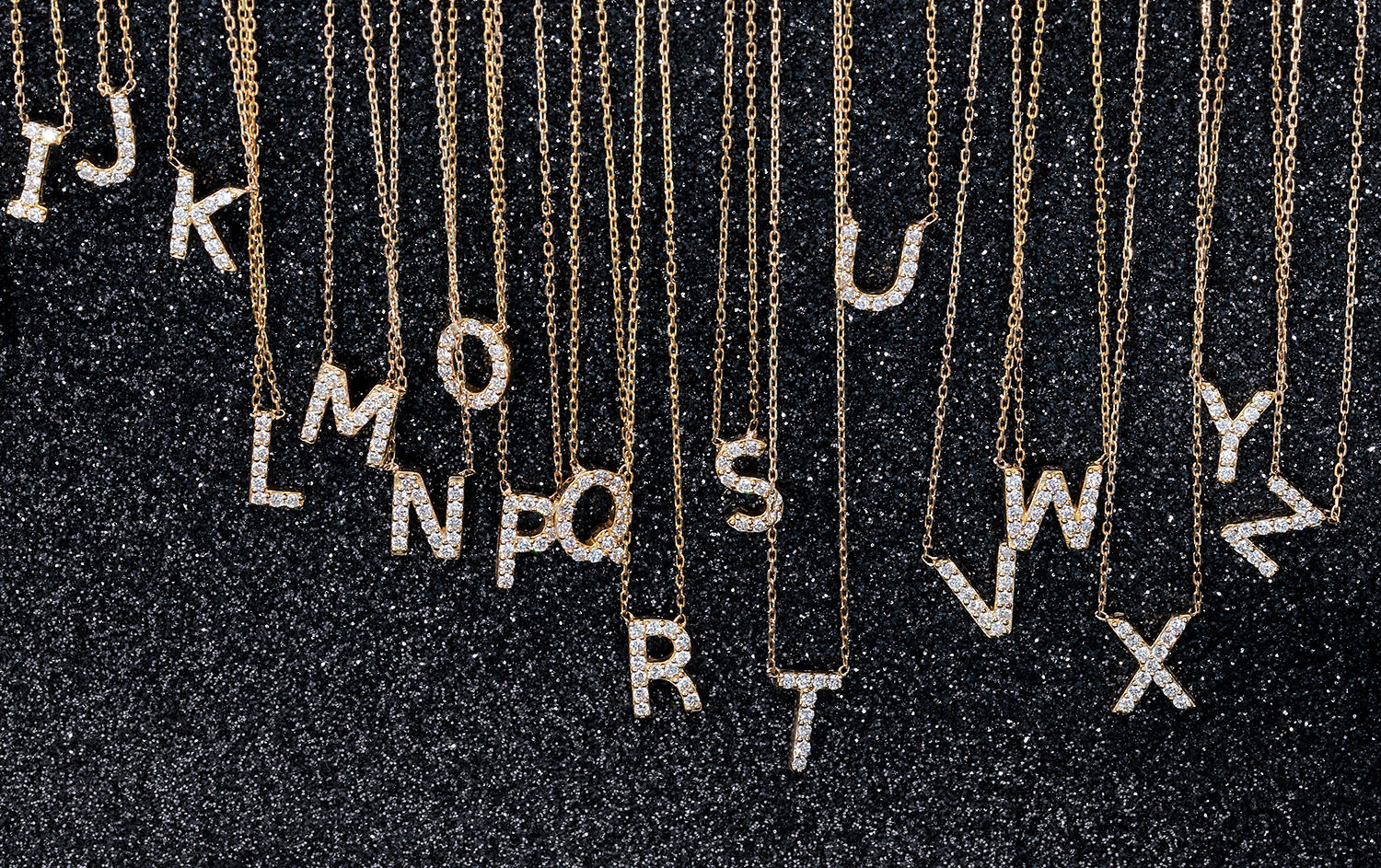 18k Solid Gold 26 Initial Letter Lab Grown Diamond Necklace