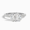 Toi Et Moi Pave Ring in 14k White Gold With Both Pear Two Stone Lab Grown Diamond 1ct