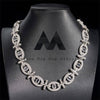 18MM Iced Out Blue Gemstone Evil Eye Cuban Link Chain 14K Gold