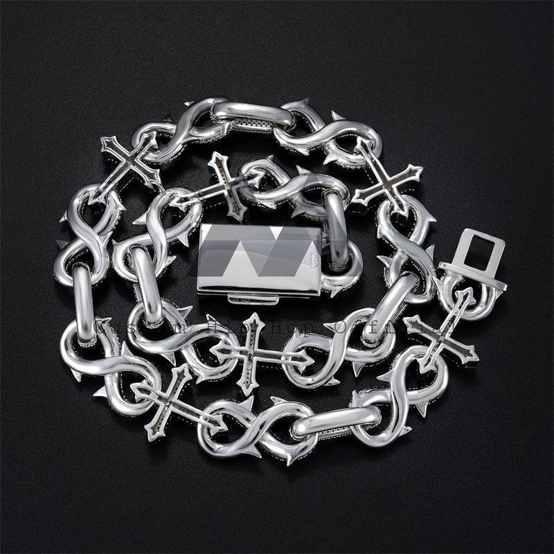 18MM Moissanite Infinity Link Chain 14K Gold