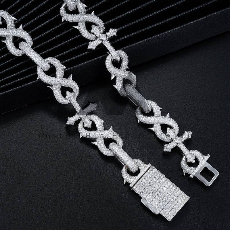 18MM Moissanite Infinity Link Chain 14K Gold