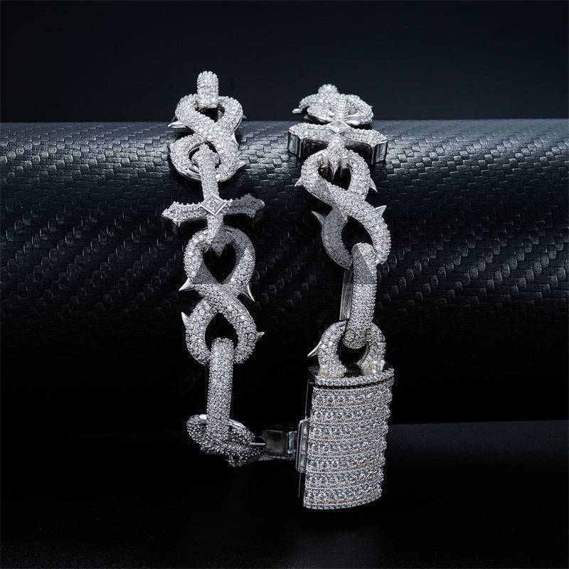 18MM Moissanite Infinity Link Chain 14K Gold