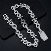 18MM Moissanite Infinity Link Chain 14K Gold