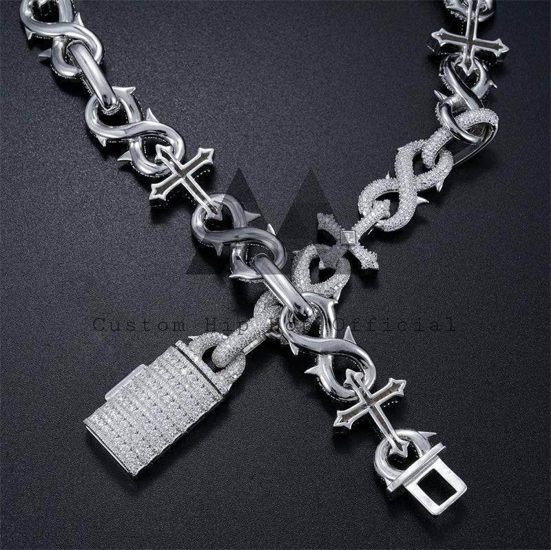 18MM Moissanite Infinity Link Chain 14K Gold