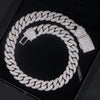 18mm Mosaic-Set diamond Cuban Link Chain 14K Gold