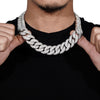 18mm Mosaic-Set diamond Cuban Link Chain 14K Gold