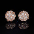 Mosaic Setting Inverted Moissanite Diamond Stud Earrings