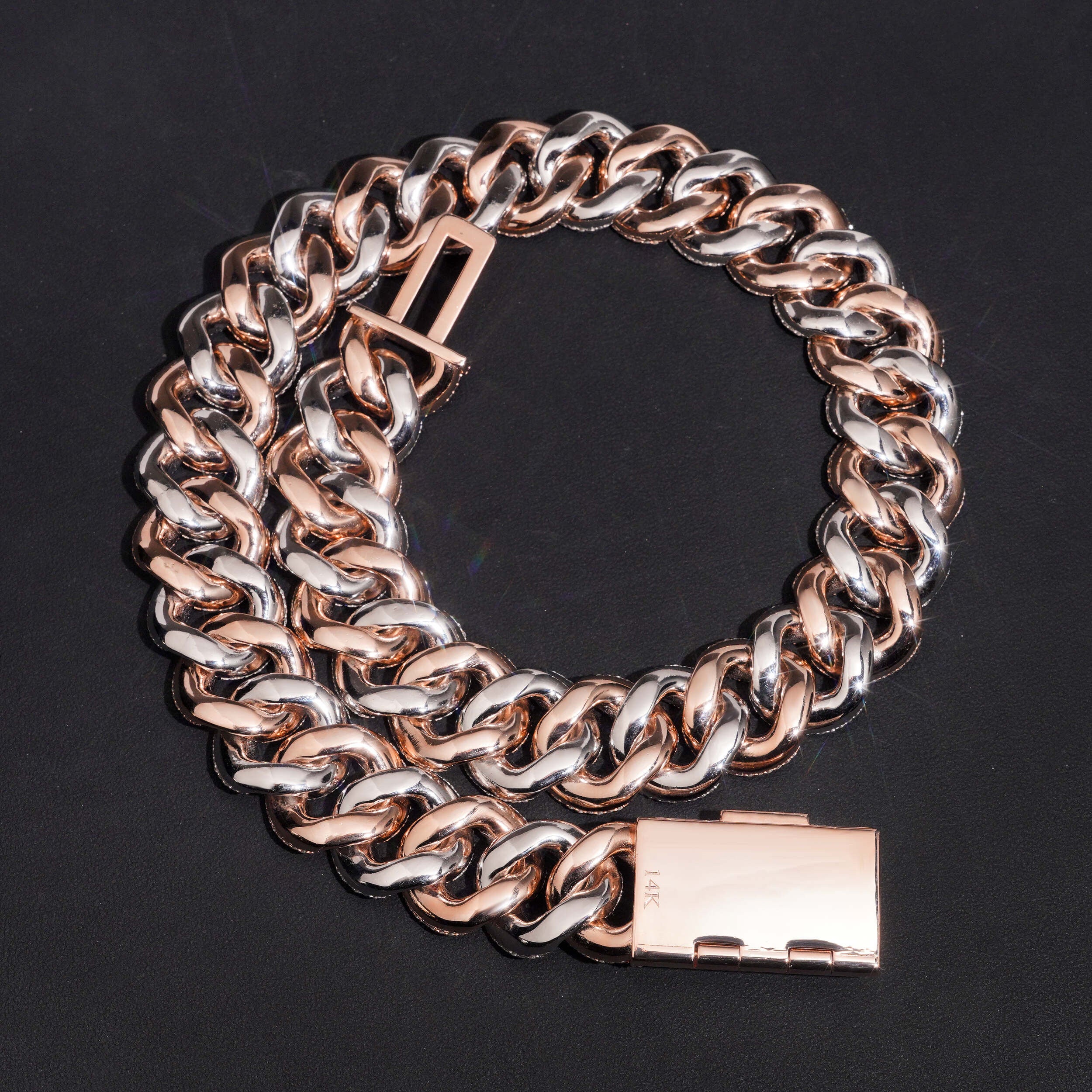 Custom Name Clasp 20MM Flower Setting Miami Cuban Chain Necklace Vvs Moissanite