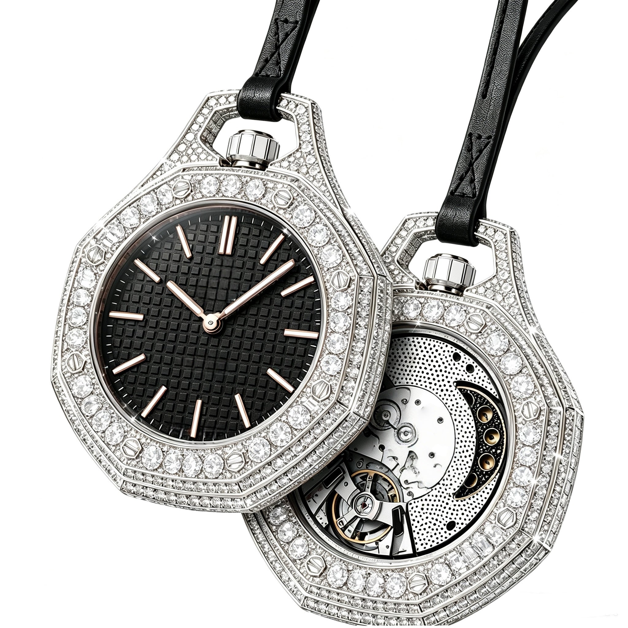Custom Made Iced Out Moissanite Watch Cover Screw Style