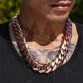 22MM Cuban Link Chain 14K Rose Gold
