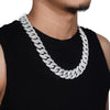 23mm Mosaic-Set moissanite Cuban Link Chain 10K Gold