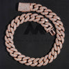 23mm Mosaic-Set Moissanite Cuban Link Chain 14K Gold