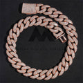 23mm Mosaic-Set Moissanite Cuban Link Chain 14K Gold