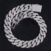 25mm Mosaic-Set diamond Cuban Link Chain 14K Gold