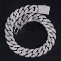 25mm Mosaic-Set diamond Cuban Link Chain 14K Gold