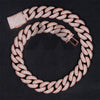 25mm Mosaic-Set moissanite Cuban Link Chain 10K Gold