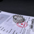 925 Sterling Silver Lab Grown Diamond Cuban Ring Band For Men