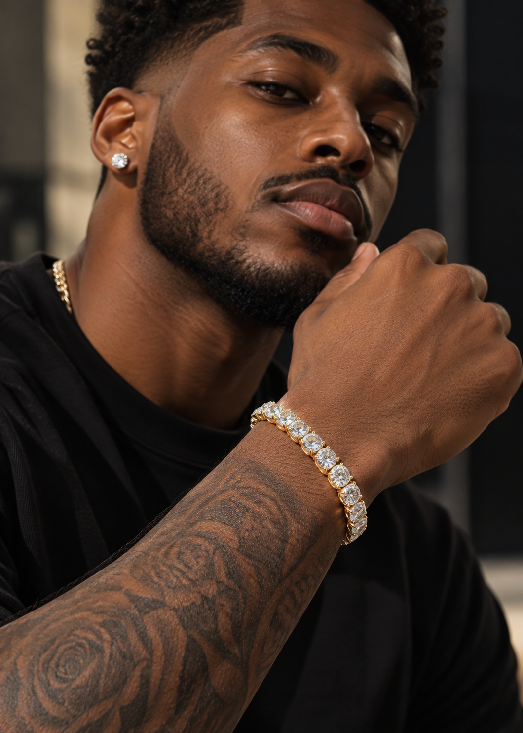 Men's 10K Gold 5MM Moissanite Tennis Bracelet | 5MM Hip Hop Accessory