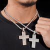 Men Jewelry Baguette Cut Iced Out VVS Moissanite Silver Cross Pendant