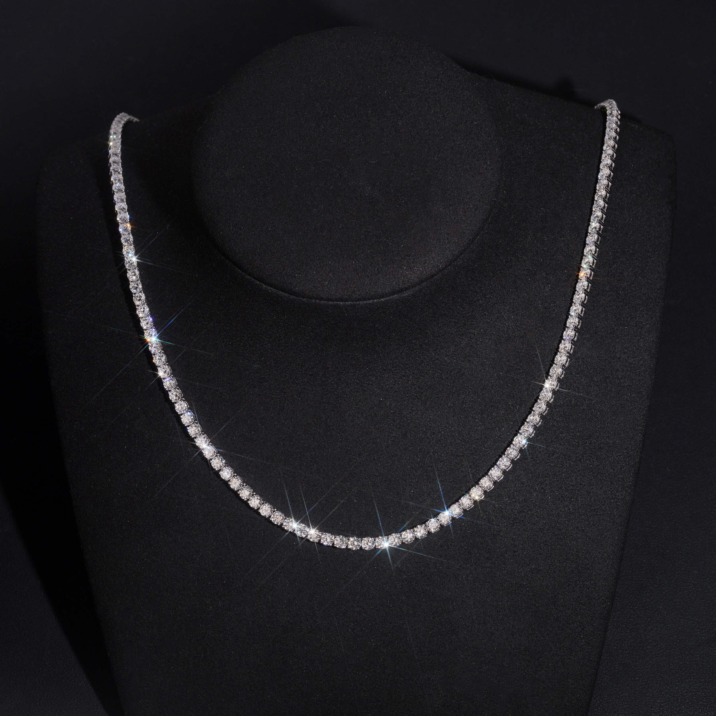3.5MM Diamond Tennis Necklace 10K Gold