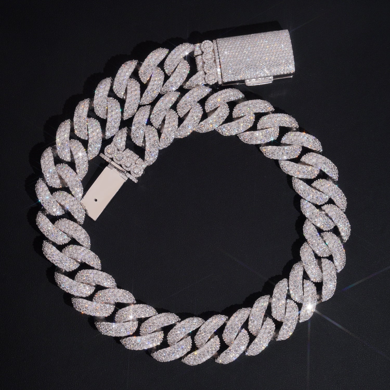 25mm Moissanite Miami Cuban Link Chain 14K Gold