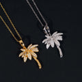 Iced Out Solid Silver Mini Size Moissanite Diamond Tree Pendant Match 3MM Tennis Chain