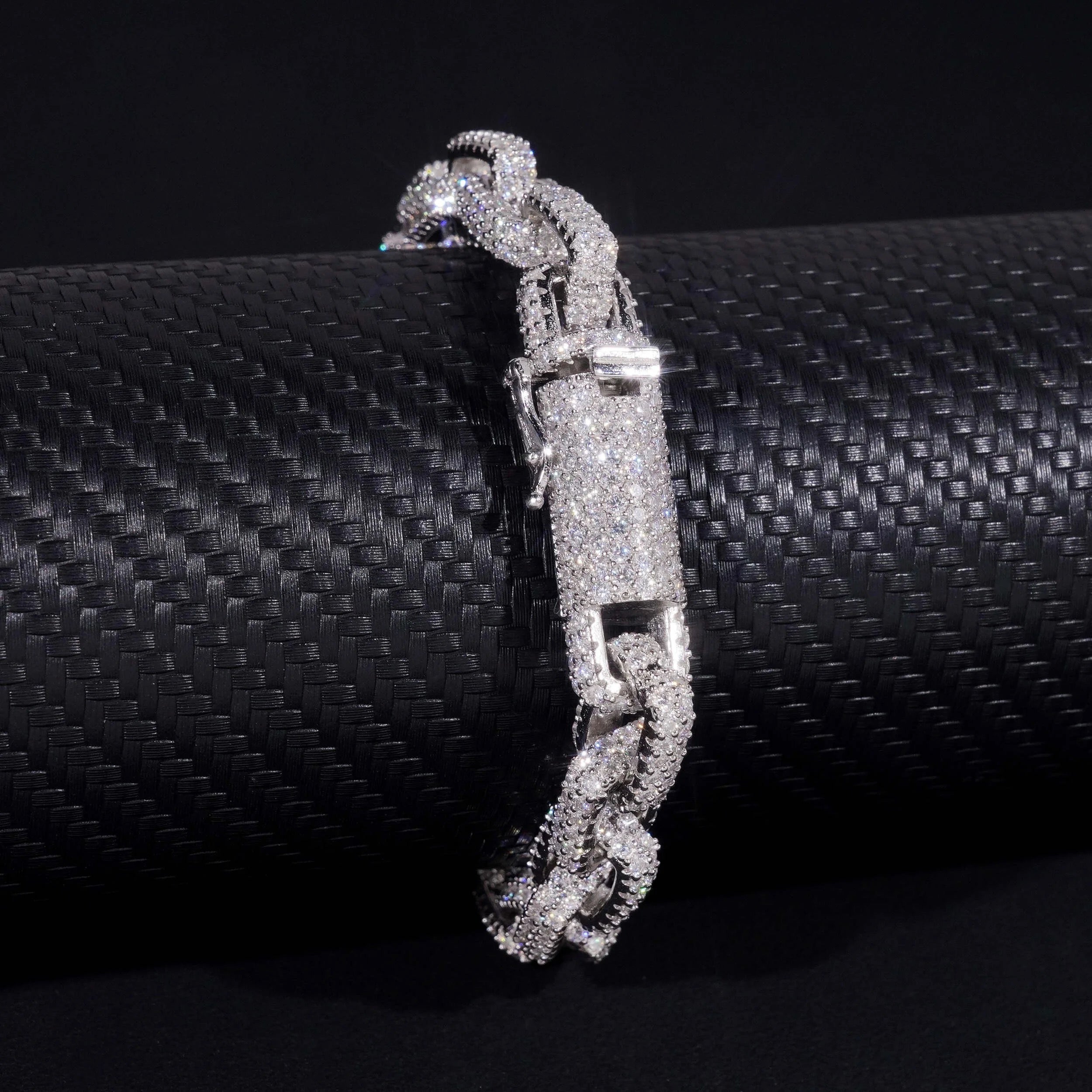 8MM Box Link Hermes Chain VVS Moissanite Hip Hop Jewelry For Men Solid Silver
