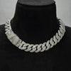 18MM Princess Cut Moissanite Cuban Chain Necklace With Custom Clasp